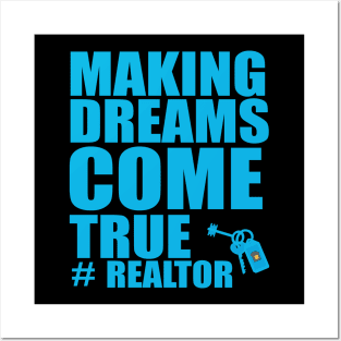 Realtor Dreams Fathers Day Gift Funny Retro Vintage Posters and Art